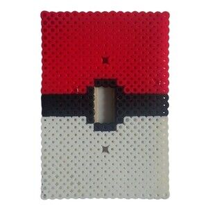 POKEBALL PERLER SWITCH PLATE - HANDMADE